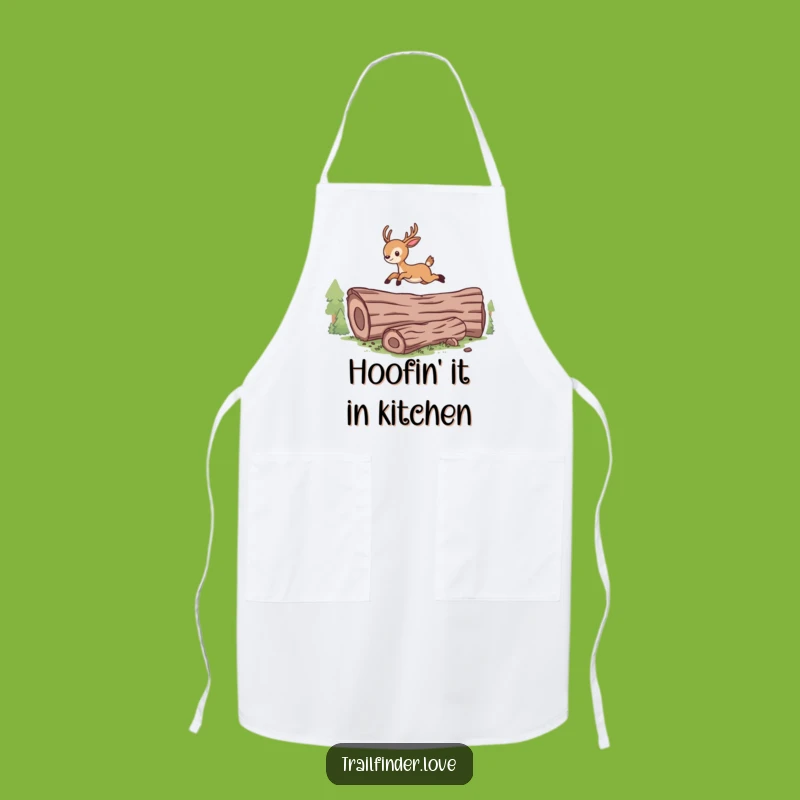Funny Leaping Deer Apron: Cook Up Fun with this Energetic Wildlife Design