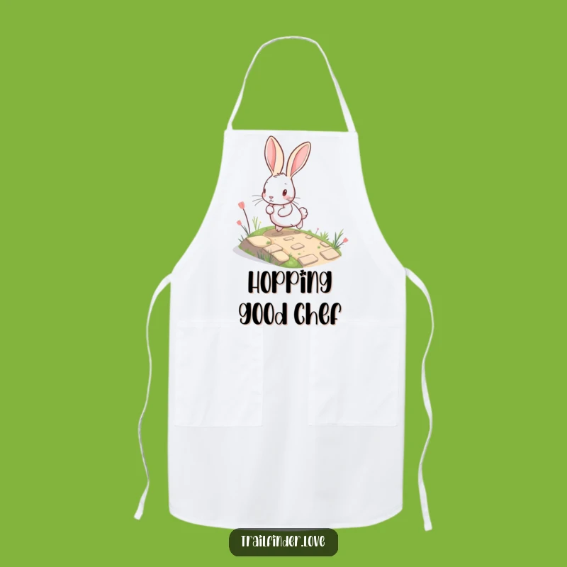 Funny Rabbit Apron: Whimsical Hare Bounding Up a Miniature Path, Cheerful Funny Gift