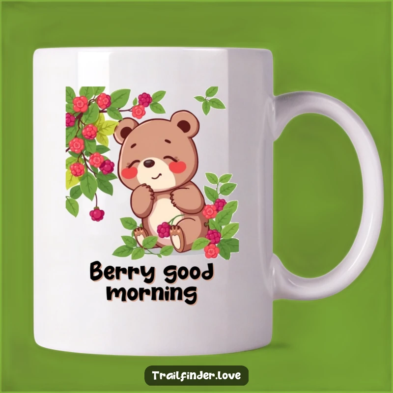 Funny Bear Berry Mug: Joyful Sniffing Gift - Playful Woodland Creature Humor
