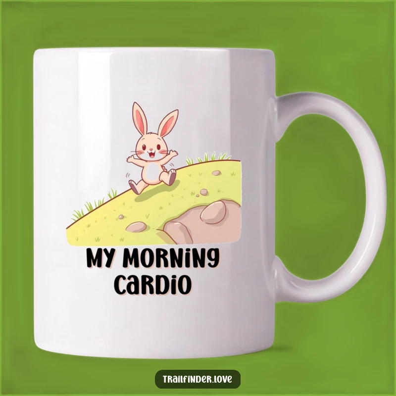 Funny Hopping Rabbit Mug: Cheerful Character on an Uphill Climb, Perfect Funny Gift