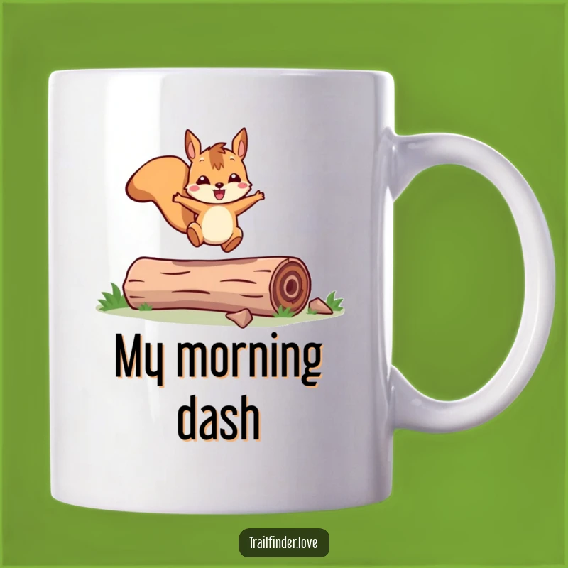 Funny Squirrel Mug: Joyful Leap Gift - Energetic Woodland Creature Humor