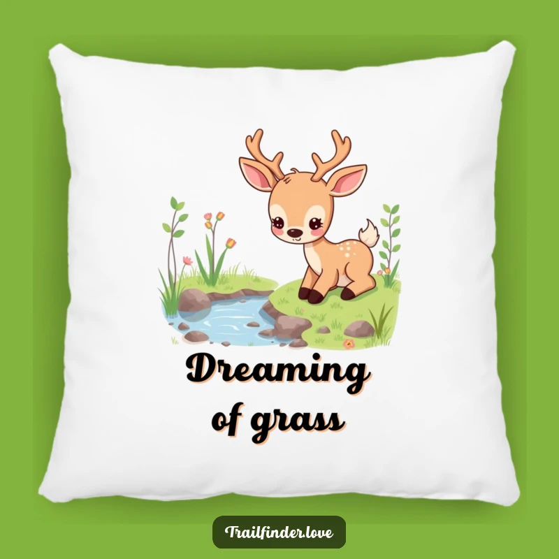 Funny Deer Pillow: Cozy Peaceful Grazer Character Cushion, Comfy Funny Gift