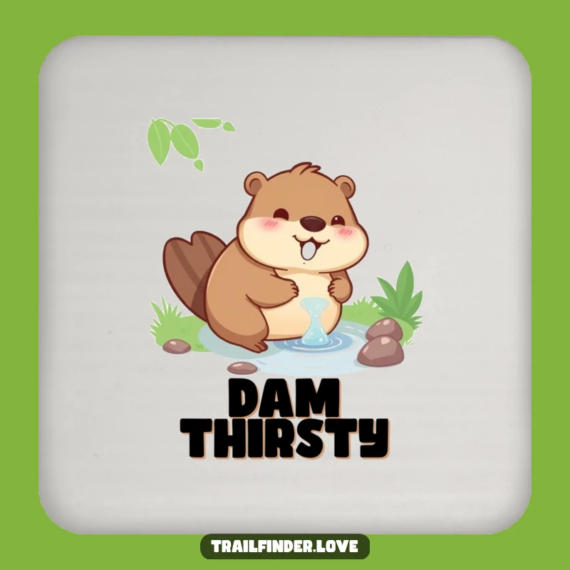 Funny Beaver Coaster Set: Protect Surfaces with Relaxed Wildlife Humor