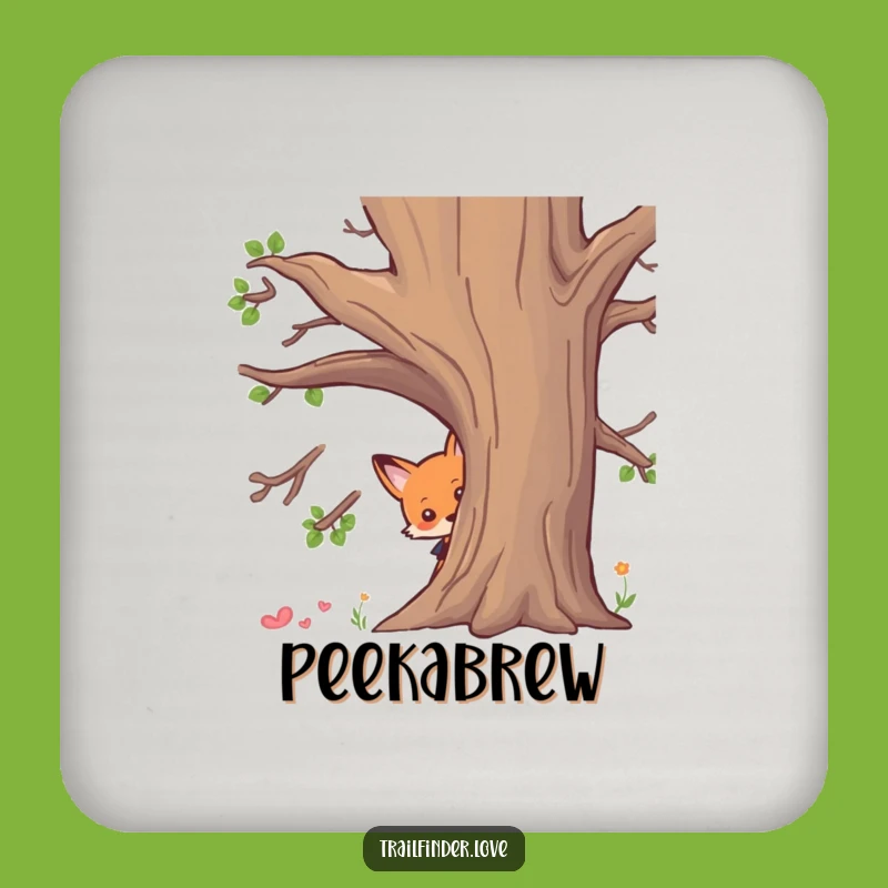 Funny Fox Coaster: Curious Peeking Character Protector, Charming Funny Gift