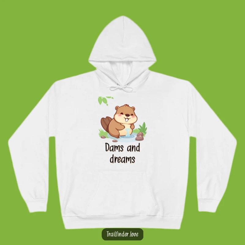 Cozy Funny Beaver Hoodie: Stay Warm with this Contented River Dweller Design