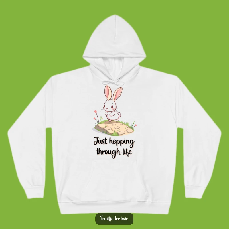 Funny Rabbit Hoodie: Cozy Hare Bounding Up a Miniature Path, Ultimate Funny Gift