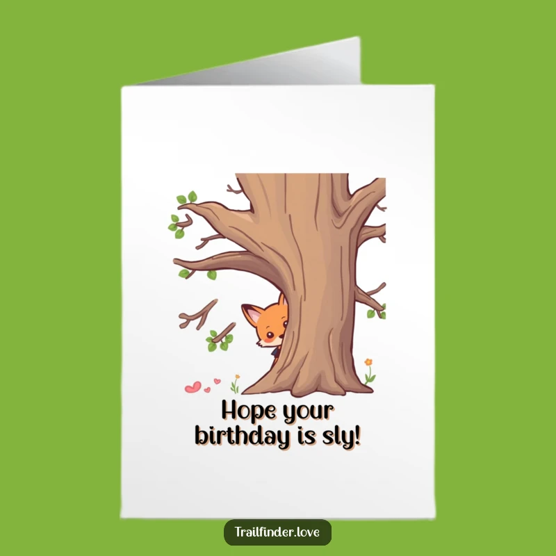 Free Printable Birthday Card: Funny Fox Peeking, Hilarious Downloadable Gift for Surprise Parties