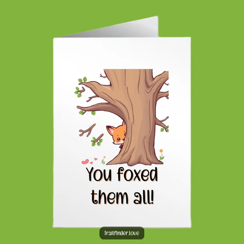 Free Printable Congrats Card: Funny Fox Peeking, Downloadable Gift for Revealing Good News