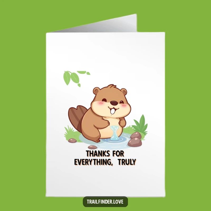 Free Printable Thank You Card: Beaver's Drink, Funny Downloadable Gift of Calm Gratitude!