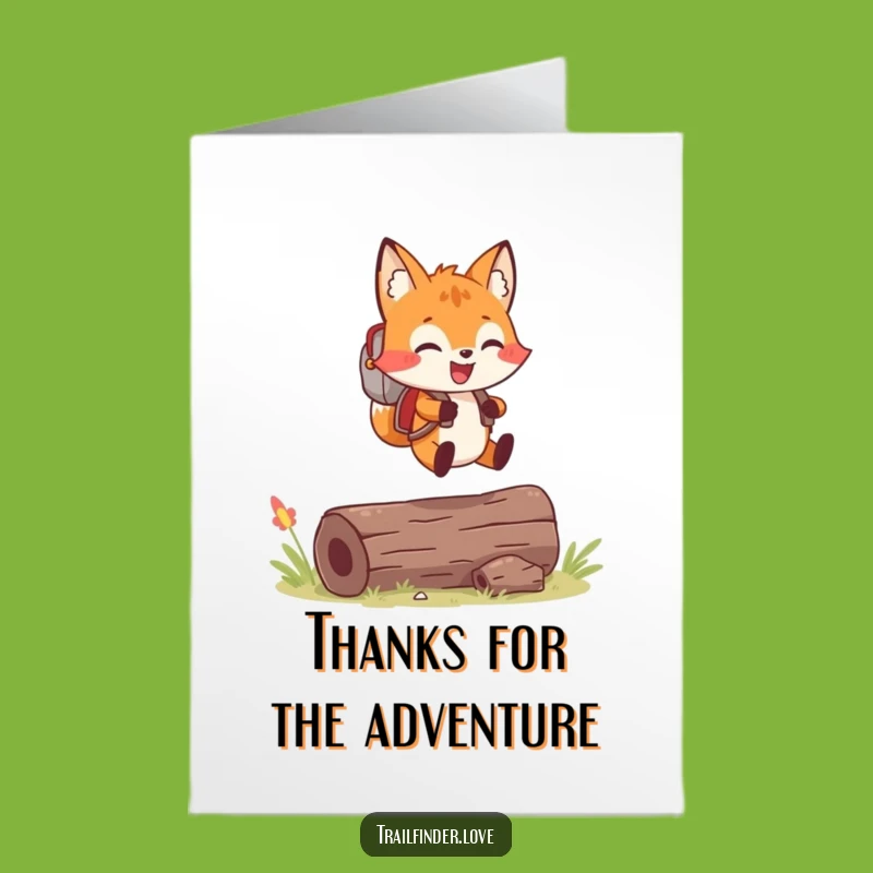 Free Printable Thank You Card: Cheerful Fox Backpack Thanks Funny Gift