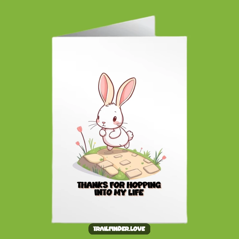 Free Printable Thank You Card: Playful Rabbit's Grateful Hop, Funny Downloadable Appreciation Gift!