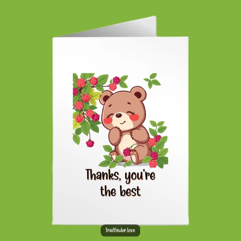 Free Printable Thank You Card: Sweet Bear Thanks, Humorous Gratitude Downloadable.