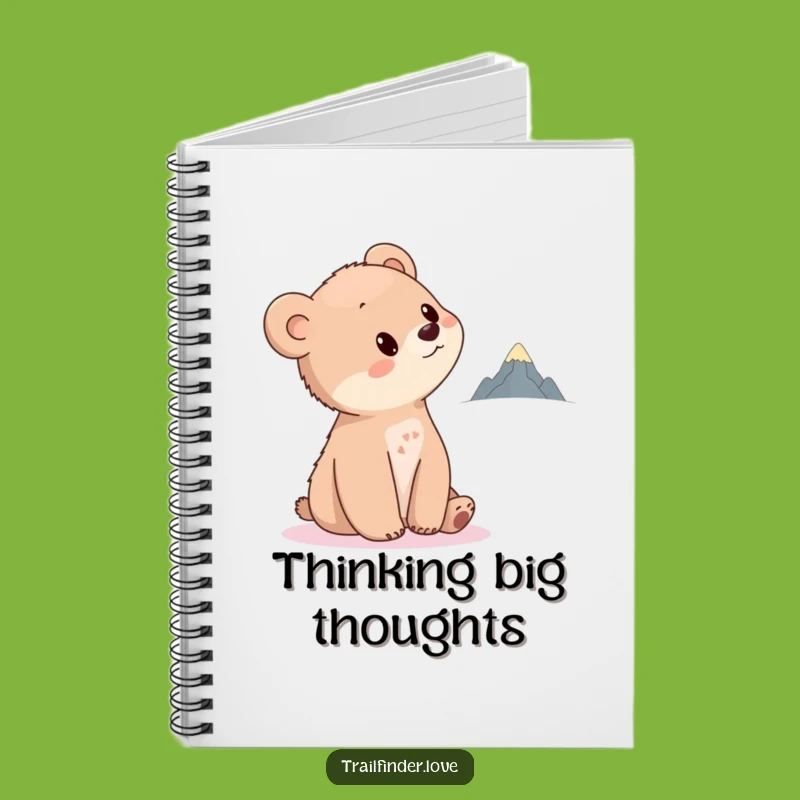 Funny Bear Cub Notebook: Curious Cub Gazing at Tiny Mountain, Creative Funny Gift